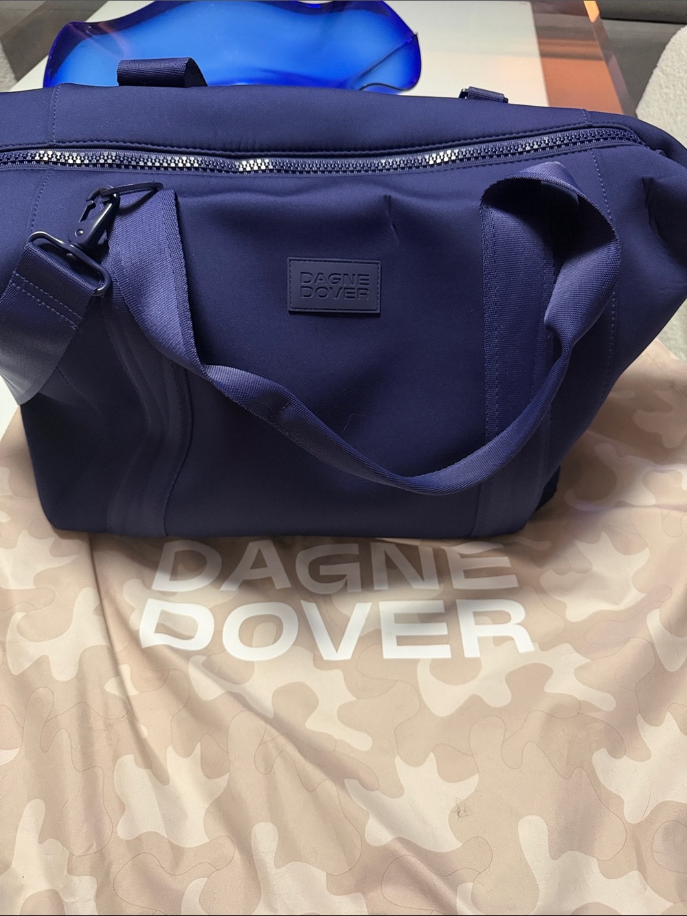Dagne Dover Navy Blue Large Landon Carryall Duffel Bag